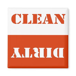 Dirty Clean Red Dishwasher Magnet magnet