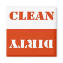 Dirty Clean Red Dishwasher Magnet by MagnetMadness Dirty Clean Red Dishwasher Magnet