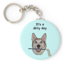 Dirty Day Dog Pee Humor Keychains