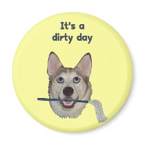 Dirty Day Dog Pee Humor Fridge Magnet