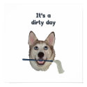 Dirty Day Dog Pee Humor Print