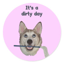 Dirty Day Dog Pee Humor Sticker