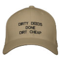 DIRTY DEEDS DONE DIRT CHEAP embroidered hats