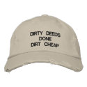 DIRTY DEEDS DONE DIRT CHEAP embroidered hats