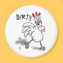 DIRTY dishwasher (sad chicken) magnets by graphicdoodles DIRTY dishwasher (sad chicken) magnets