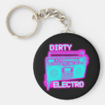 DIRTY ELECTRO dance club DJ girls an guys neon keychains