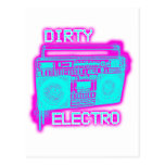 DIRTY ELECTRO dance club DJ girls an guys neon postcards