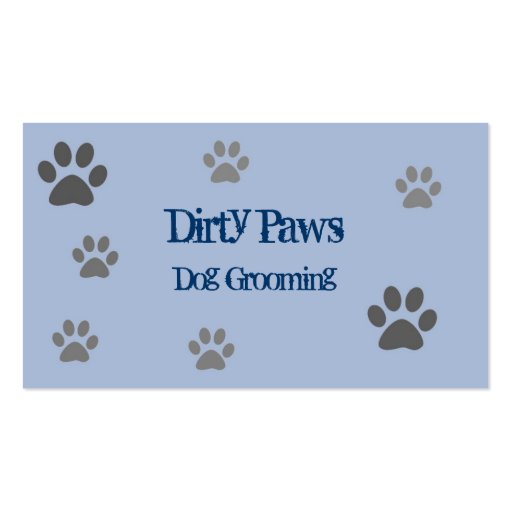 Dirty Paws, Dog Grooming, Bussiness card, Business Card (front side)