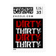 Dirty Thirty (30) 30th Birthday stamp