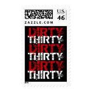 Dirty Thirty Grunge 30th Birthday stamp