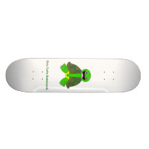Dirty Turtle Logo, White Skateboard