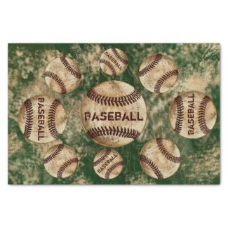 Dirty Vintage Baseball Tissue Paper Your COLOR