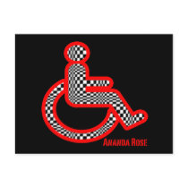 Disabled In Retro Red Post Card postcards