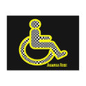 Disabled In Retro Yellow Post Card postcards