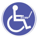 DISABLED LAPTOP ROUND STICKERS