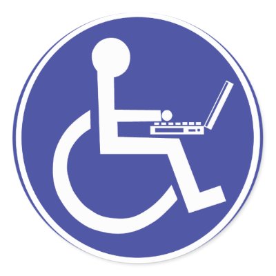 DISABLED LAPTOP ROUND STICKERS