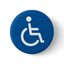 Disabled symbol or blue and white handicap sign button