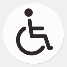 Disabled symbol round sticker