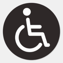 Disabled symbol round stickers