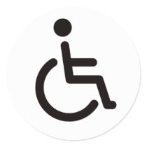 Disabled symbol round sticker