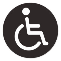 Disabled symbol round stickers