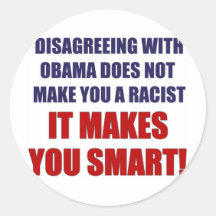 Disagreeing with Obama Round Stickers
