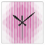 Disappearing Pink Stripes Clock
