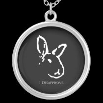 Disapproving Rabbits Black Necklace