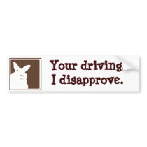 Disapproving Rabbits Bumper Sticker 1 bumper stickers by Birdchick Disapproving Rabbits Bumper Sticker 1 bumper stickers