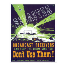 Disaster Broadcast Receivers - Don't Use Them -WPA posters