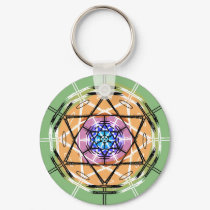 Disc Basket Circle Art keychains