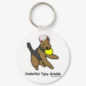 Disc Dog Airedale Terrier Keychain by MenagerieMayhem Disc Dog Airedale Terrier Keychain