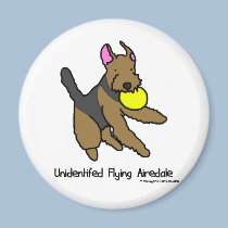 Disc Dog Airedale Terrier magnets
