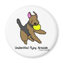 Disc Dog Airedale Terrier magnets by MenagerieMayhem Disc Dog Airedale Terrier magnets
