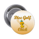 Disc Golf Chick Pinback Button