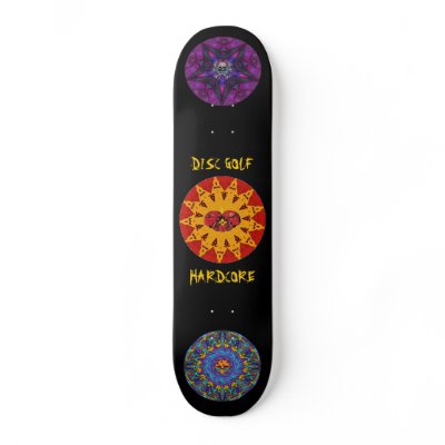 DISC GOLF HARDCORE CUSTOM SKATE BOARD by hadleymonster
