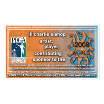 disc golfer Craig Prime's  WORLDS 2008 debut business cards