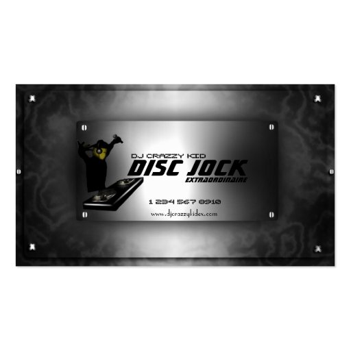 Disc Jock DJ Business Card Template (front side)