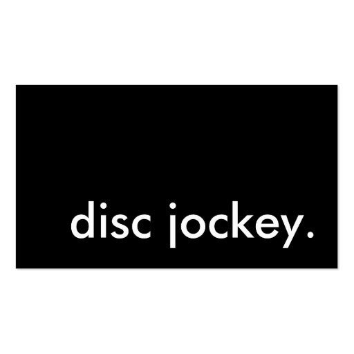 disc jockey. business card templates (front side)