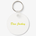 Disc Jockey - DJ Gold Fancy DJing Turntable keychains