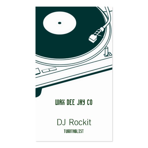 Disc Jockey Turntable Business Cards (front side)
