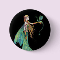 Discipline Green Fairy Dragon by Molly Harrison buttons