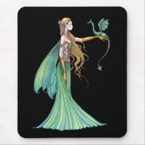 Discipline Green Fairy Dragon by Molly Harrison mousepads