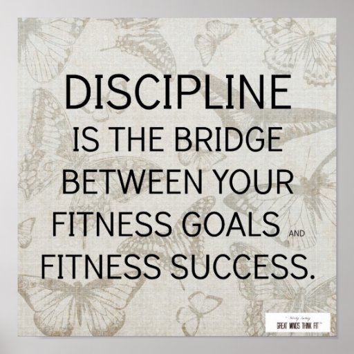 Discipline Quote for Fitness Success Poster Zazzle