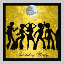 Disco 70's Birthday Party  Retro invitations