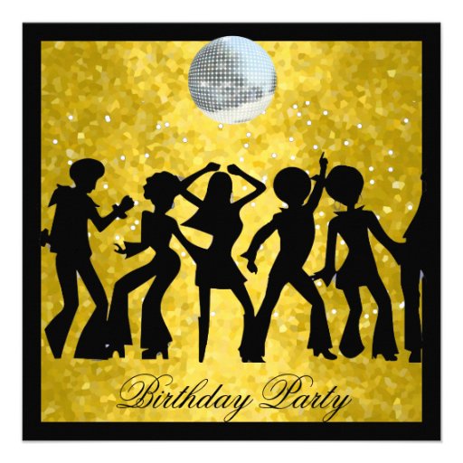 Disco 70's Birthday Party  Retro Announcements