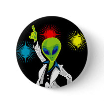 Disco Alien Pinback Button