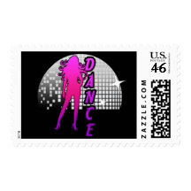 Disco Ball Dancer. Postage Stamp