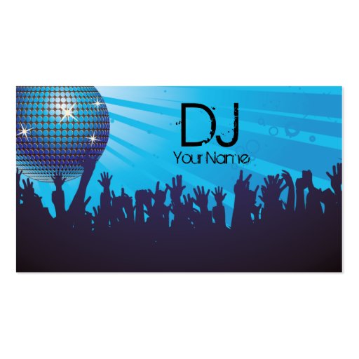 Disco Ball -DJ Business card-Blue