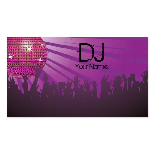 Disco Ball -DJ Business card-purple (front side)